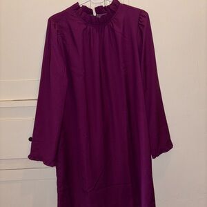 J. Crew Long Sleeve Purple Dress